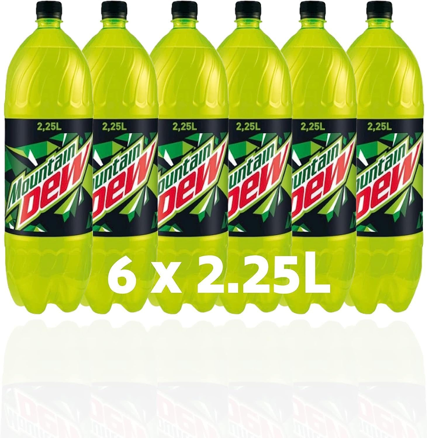Mountain Dew Carbonated Citrus Flavoured Soft Drink- 2.25L (Pack of 6)