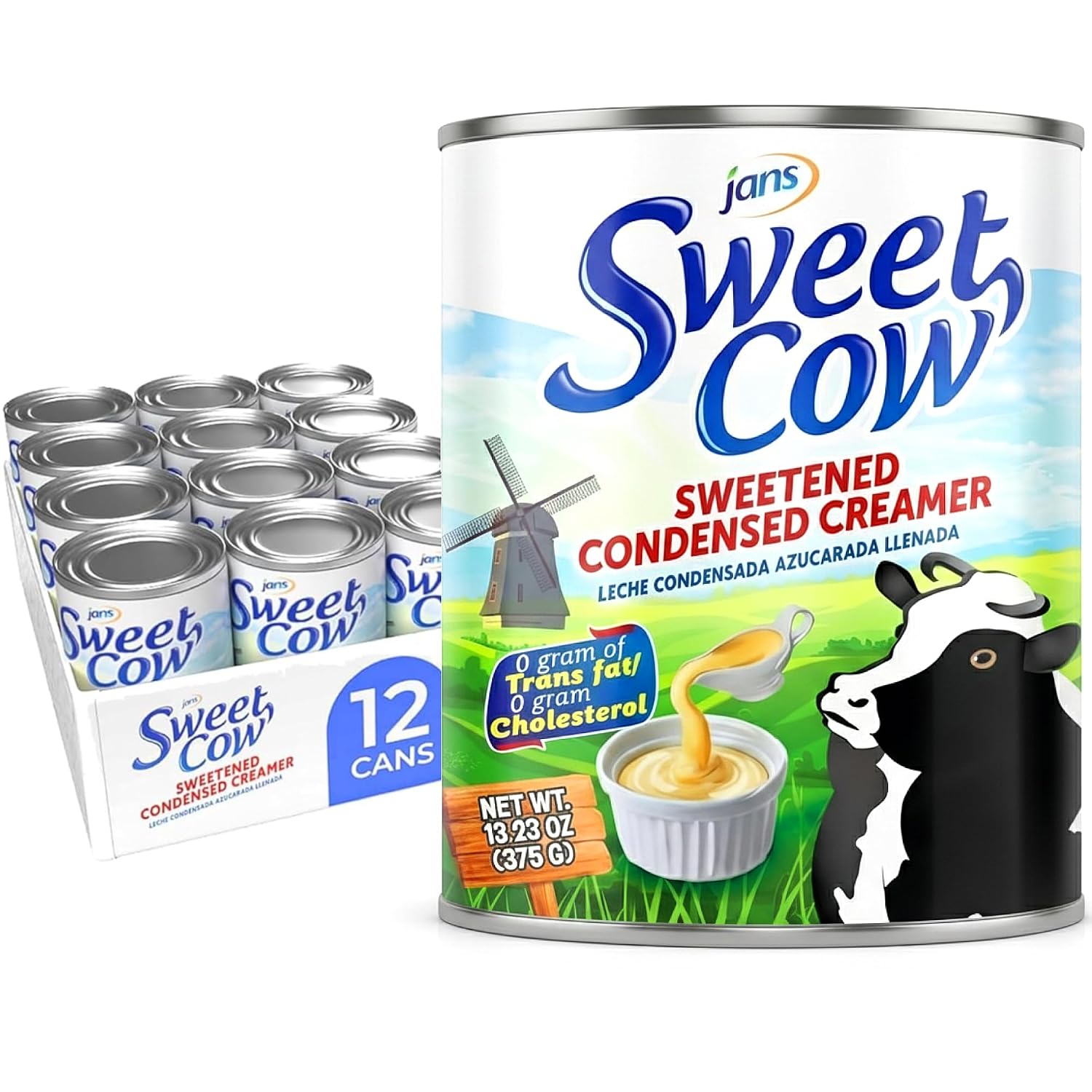 Sweet Cow Sweetened Condensed Milk Creamer (13.23 Oz, Pack of 12) Canned, Leche Condensada