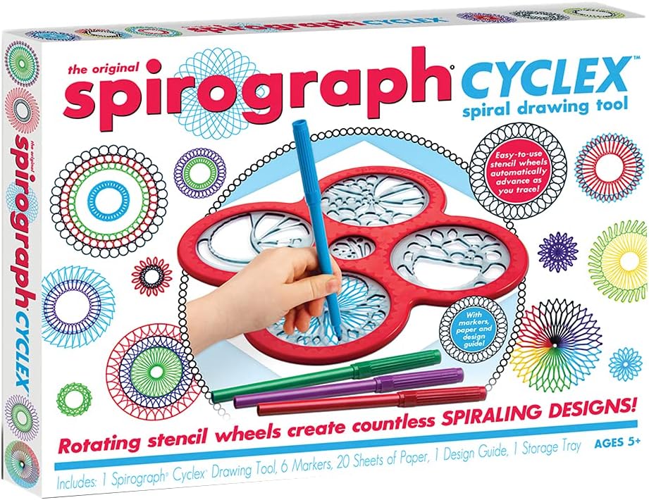 Spirograph – Cyclex Set – Art Kit – Rotating Stencil Wheel Creates Countless Designs – For Ages 8+