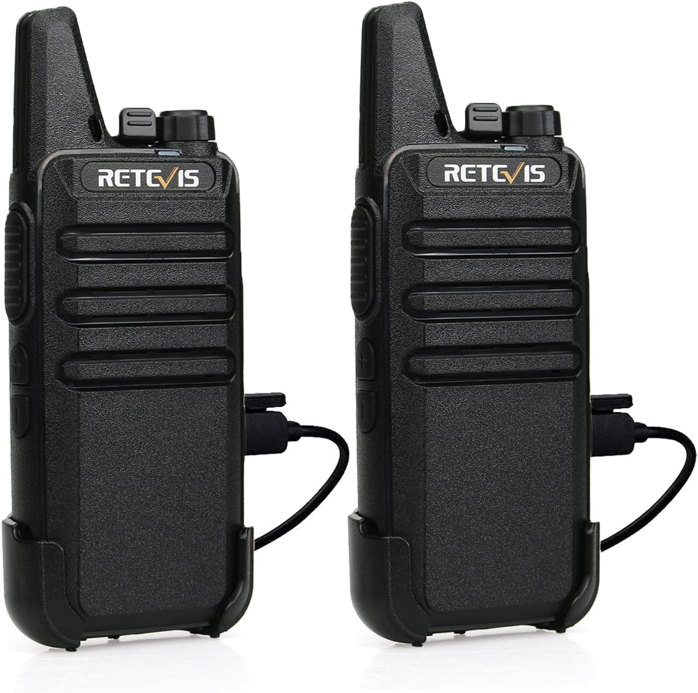 Retevis RT622 2 Way Radio, PMR446 Professional Walkie Talkie Mini Long Distance, Clear Sound, VOX Hands Free, Walkie Talkie Rechargeable, Hiking, Gifts (Black,1 Pair)