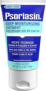 Psoriasin Deep Moisturizing Ointment - 2% Coal Tar - Stops Psoriasis Itching, Scaling, Redness - 4.2 oz
