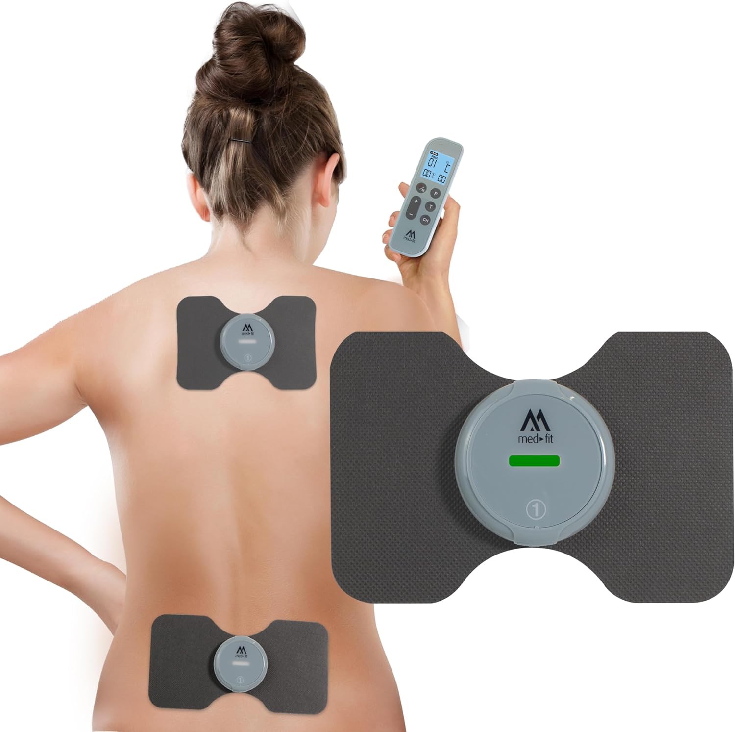 Med-Fit Dual Channel Combo 3, The 3 in 1 Wireless TENS, EMS and Massage Therapy.Professional Strength,18 clinically Approved pre-Set Programs for Back, Shoulder, Sciatica, Endometriosis, Period Pain