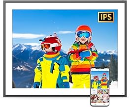 19-inch Large Digital Photo Frame Dual-WiFi - 64GB Digital Picture Frame Full Function, Light Sensor, Share Photo Video via App Email Instantly, Unlimited Cloud Storage, Wall Mountable for Home Decor