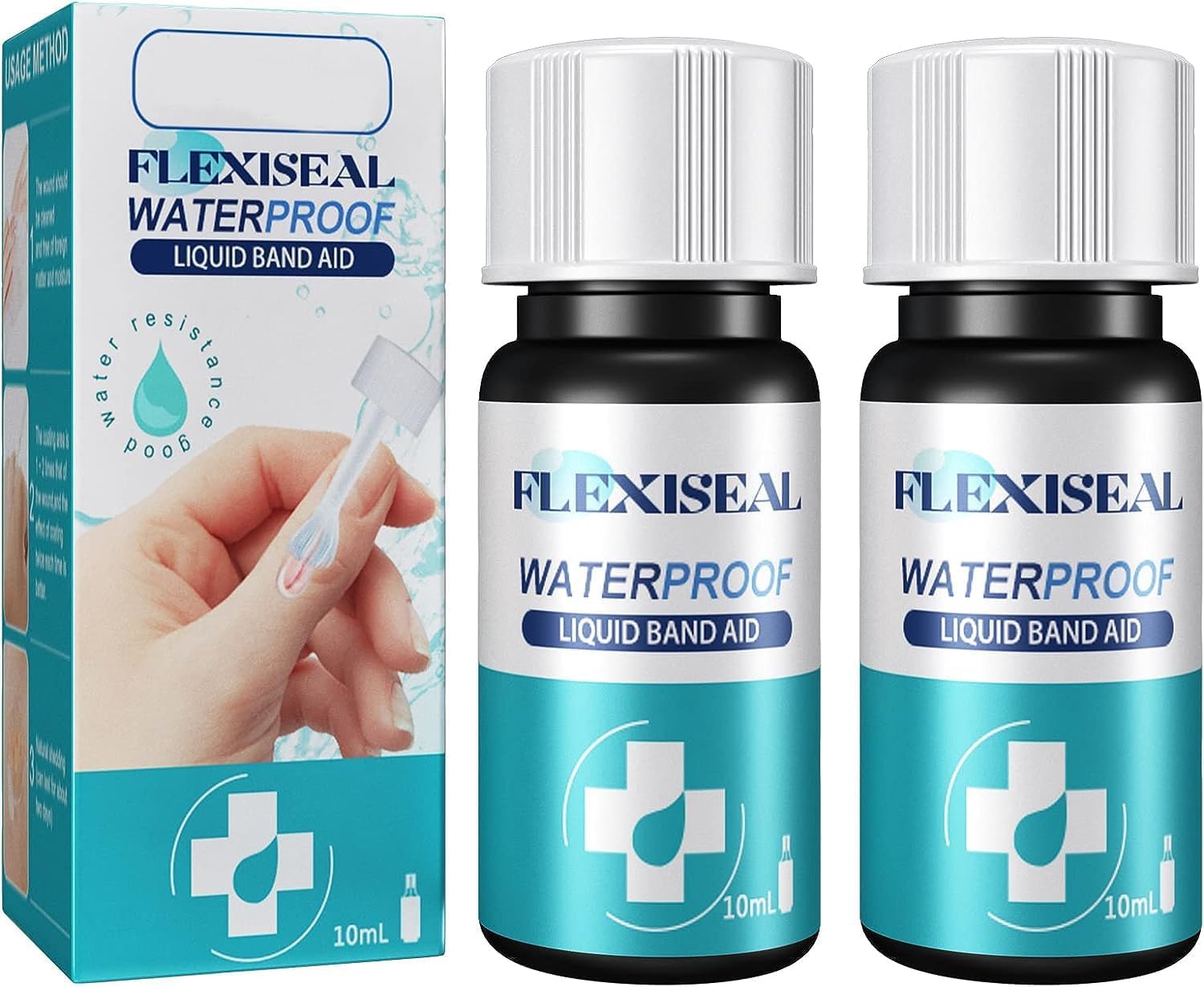New Skin Liquid Plaster Wound Glue Liquid Skin Glue for Wounds Human, Waterproof Dressing, Breathable, Waterproof and Breathable Quick-Dry Gel Liquid Bandages for Scrapes 2PC*10ML