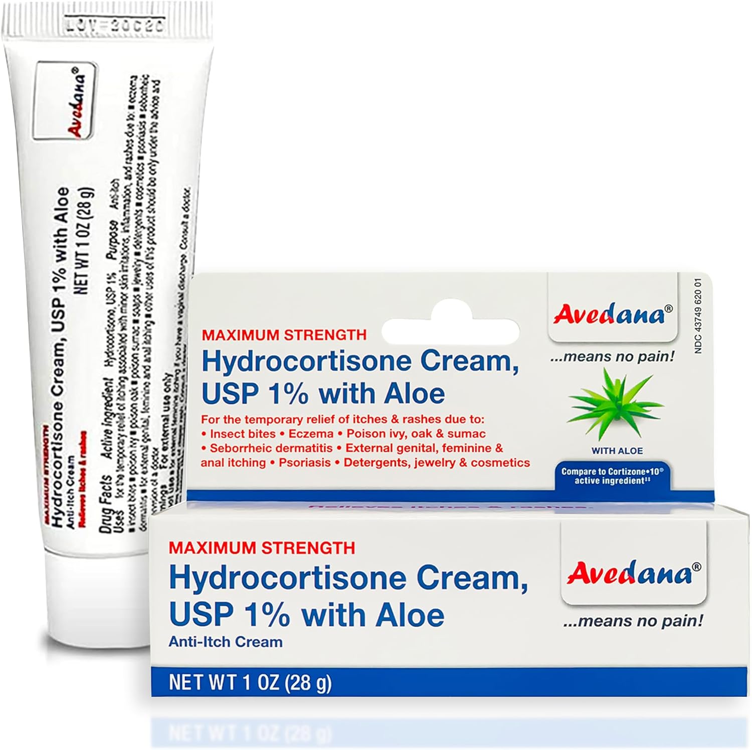 Hydrocortisone Cream – 1 Ounce Eczema Cream with Aloe Vera – Premium Anti Itch Cream Extra Strength – Ideal for Rashes, Itchiness, Insect Bites, Dermatitis, Detergents, Jewelry
