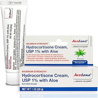 Hydrocortisone Cream – 1 Ounce Eczema Cream with Aloe Vera – Premium Anti Itch Cream Extra Strength – Ideal for Rashes, Itchiness, Insect Bites, Dermatitis, Detergents, Jewelry
