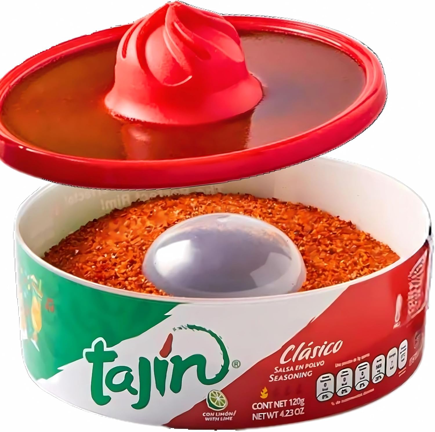 ABL Supplies Tajin Seasoning Glass Rimmer | Mexican Margarita Salt Rimmer | Fruit Seasoning for Drinks & Cocktails 120g