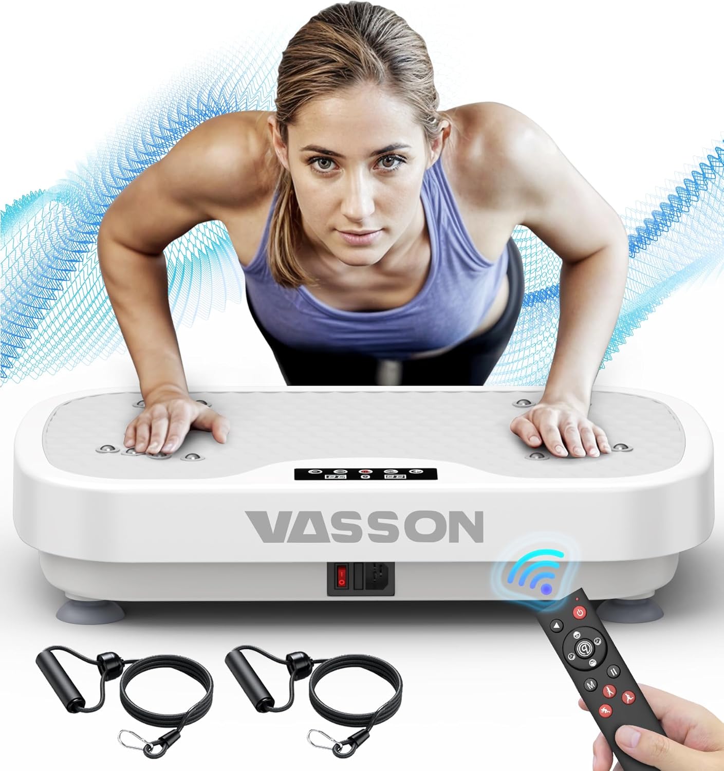 VASSON Vibration Plate Exercise Machine, Power Vibrating Shake Platform for Lymphatic Drainage, Whole Body Vibrate Waver Fitness, Full Body Shaking Board for Home Workouts, Weight Loss, Women