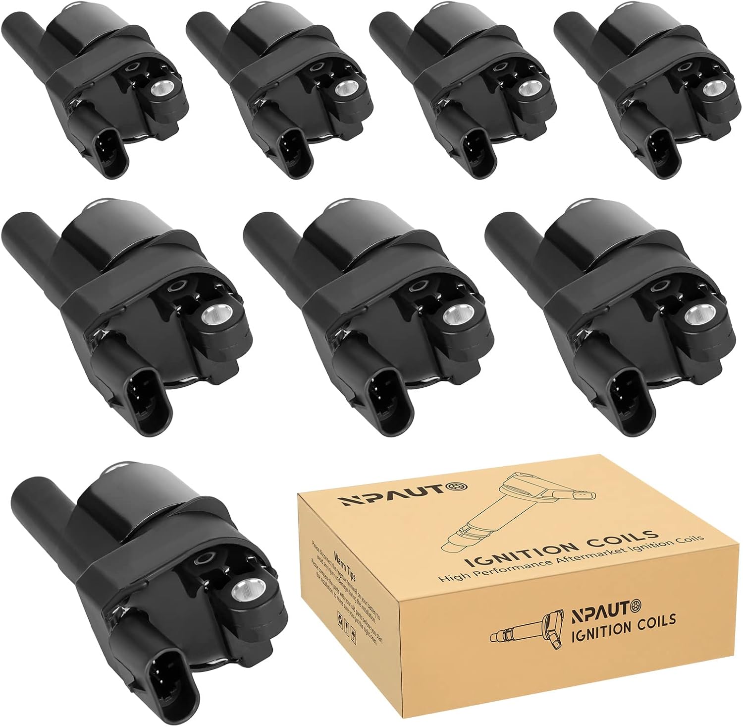 Round Ignition Coil Pack Compatible with V8 4.8 5.3 6.0 Chevy Silverado Tahoe Trailblazer Avalanche Express Cadillac Escalade GMC Sierra Yukon 2007 2008 2009 2010 2011 2012 2013 2014 2015 2016 2017