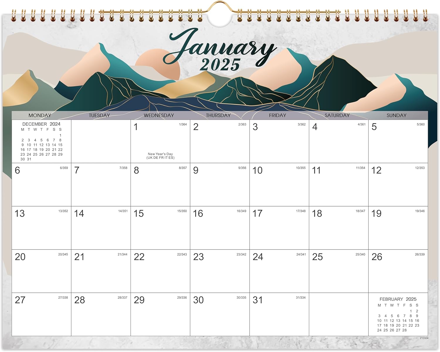 Calendar 2025 2026 - Wall Calendar 2025-2026 UK, 18 Month to View from July 2025 to December 2026, Effective Reminder to Manage Time and Tasks in Work, Home or School