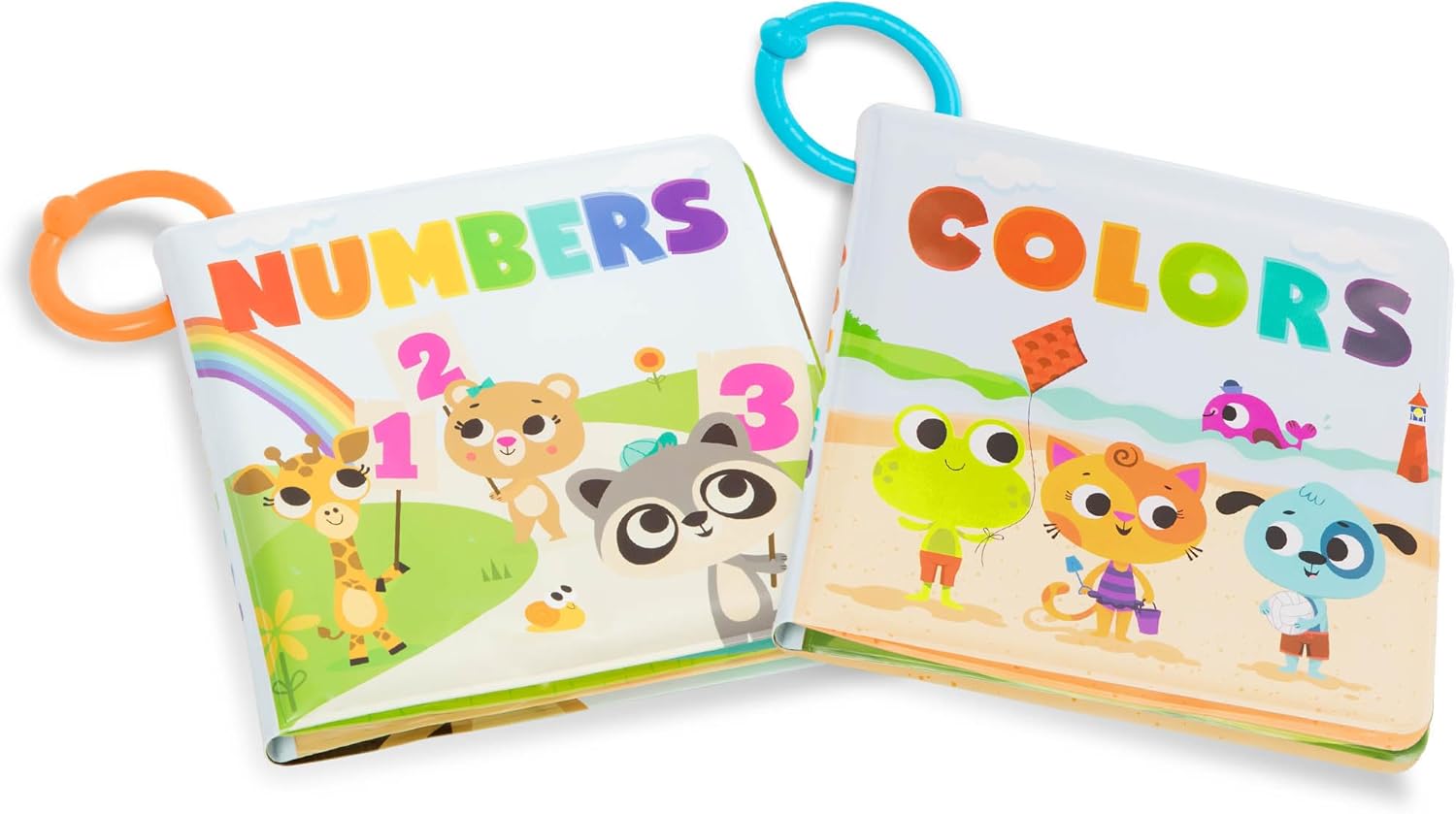 B. toys – Bath Book 2 Pack Soft & Waterproof Books Learn Colors & Numbers Bath Toys for Babies, Toddlers 6 Months Tub Time Books Colors