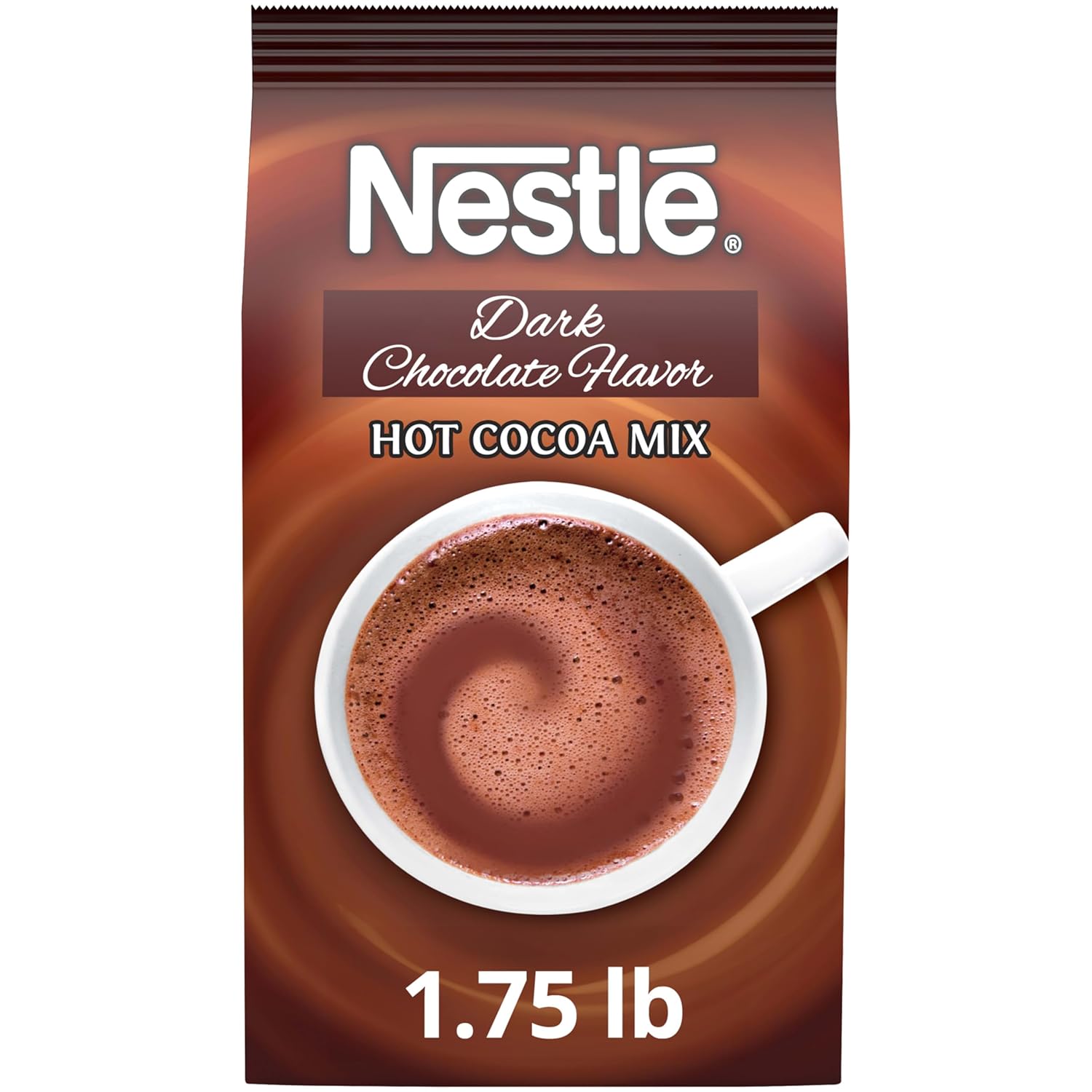 Nestle Hot Chocolate Mix, Dark Chocolate Flavor Hot Cocoa, Bulk Whipped Cocoa, 1.75 lb Bag