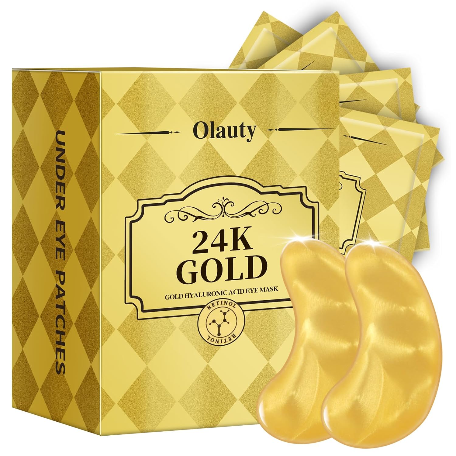 Sulily 24K Gold Under Eye Patches,Gold Box Collagen Anti-Aging Moisturize Under Eye Mask,Reducing Fine and Lines Dark Circleeye Patches,Gel Eye Masks Beauty & Personal Care