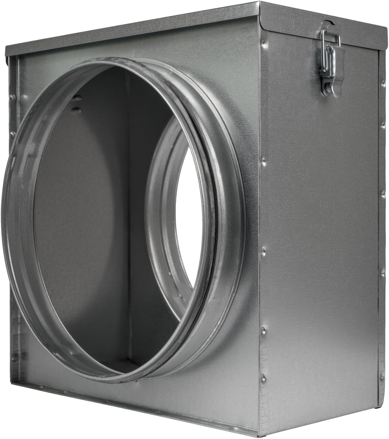 Repa Market 10" Duct Air Filter Box – Galvanized Steel Inline Dryer Filter Housing for Round Duct - EPDM Rubber Gaskets – Easily Serviceable Lint Trap – Intake Ventilation, Home Improvement