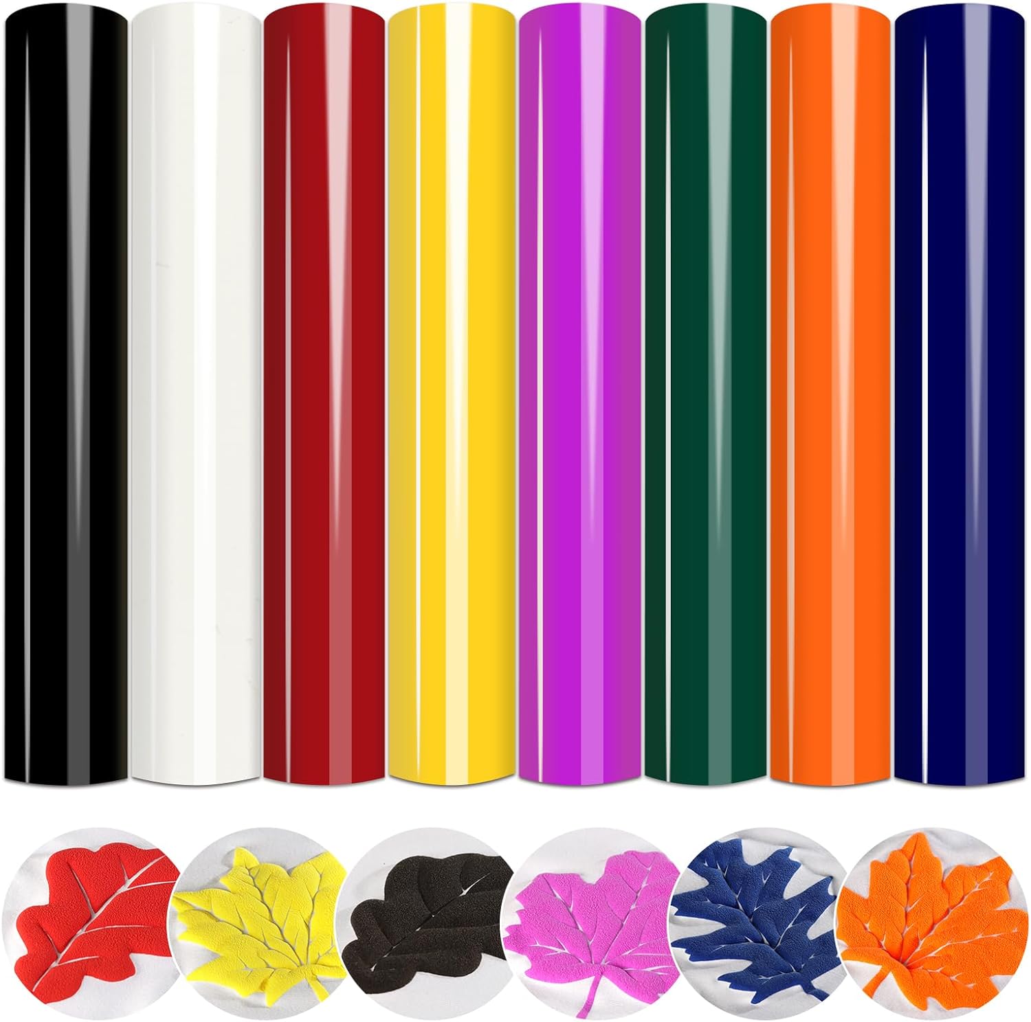 Puff Vinyl Heat Transfer - 8 Sheets (12'' x 10'') Puff Vinyl Puff Heat Transfer Vinyl White 3D Puff HTV Black Puff Iron On Vinyl