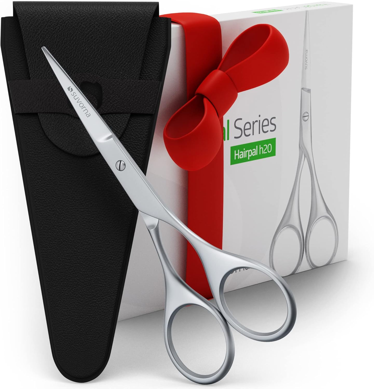 small scissors for beard, mustache, facial, nose, eyebrow, and ear hair - Hair scissors for cutting, trimming & grooming - Made with 4.5" stainless steel for barbers, professional, & home user
