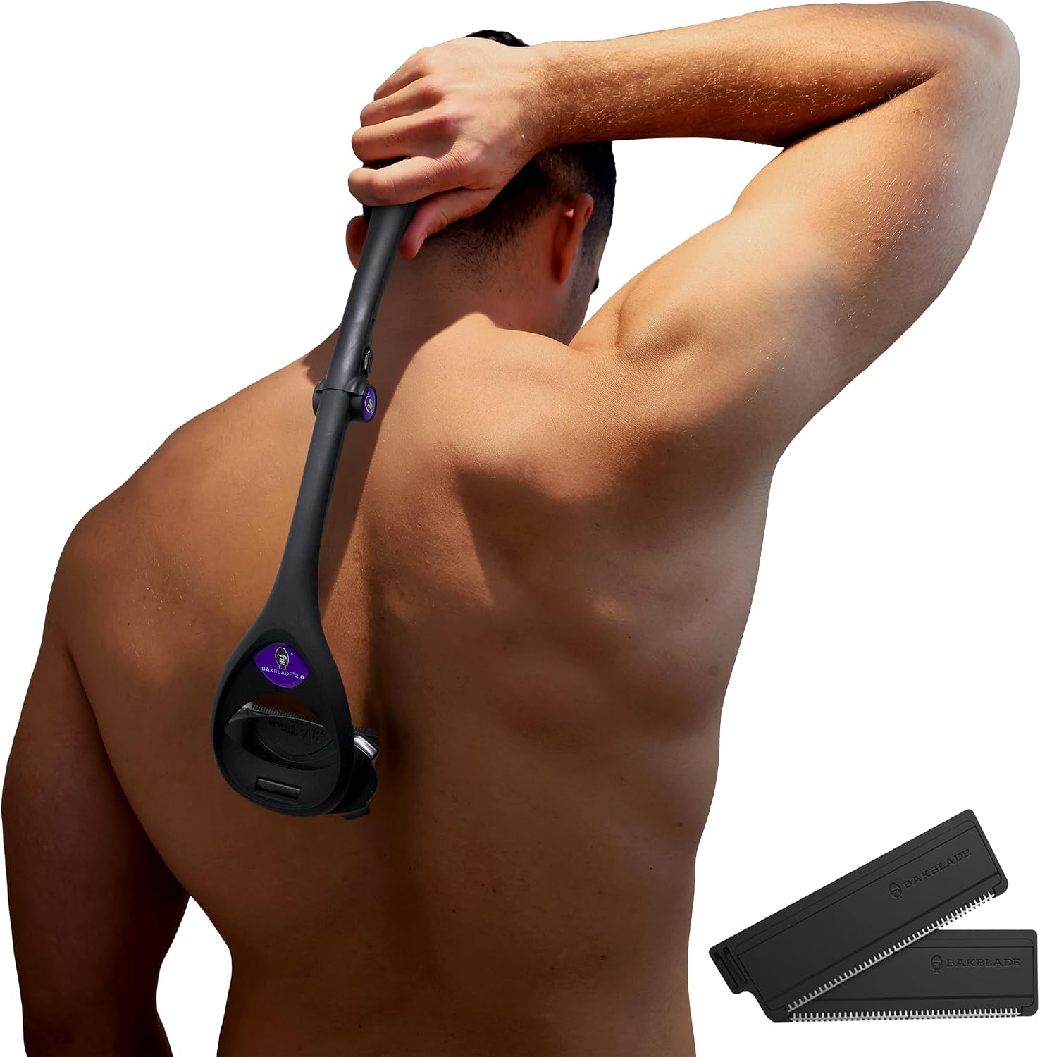 baKblade 2.0 - Back Hair Removal and Body Shaver (DIY), Ergonomic Handle, Shave Wet or Dry