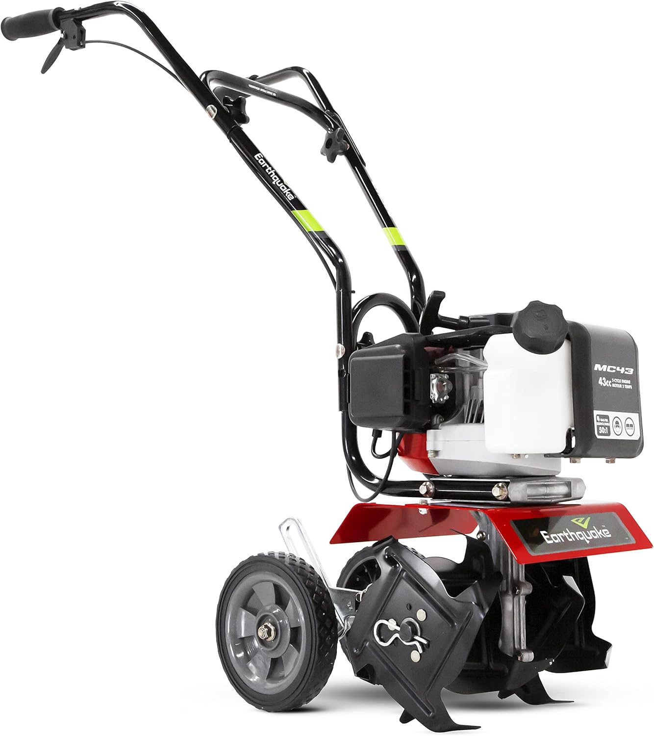 Earthquake MC43 Cultivator, 43cc 2-Cycle Viper Engine, 6-10” Adjustable Width, 8” Max Depth, Overhand Handlebars, Lightweight, U.S. Based Customer Service