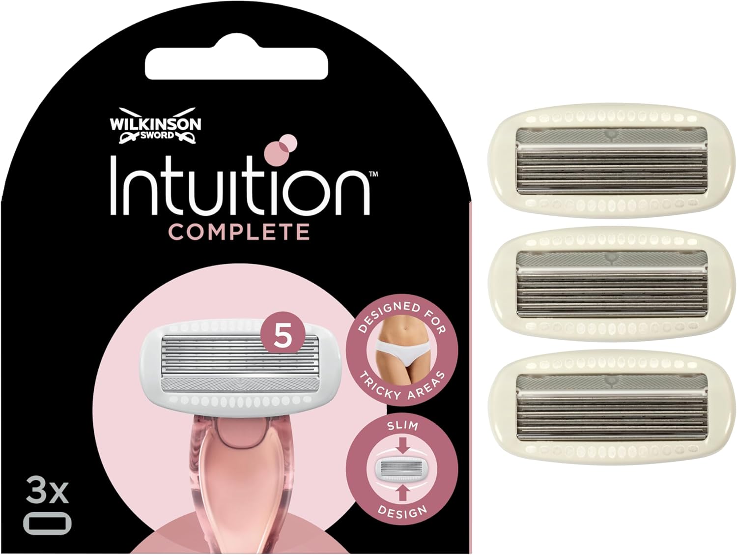 WILKINSON SWORD - Intuition Complete For Women | Skin Protect Gel with Smooth Glide | Pack of 3 Razor Blade Refills