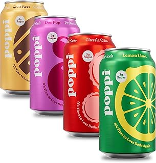 POPPI Sparkling Prebiotic Soda, Beverages w/Apple Cider Vinegar, Seltzer Water & Fruit Juice, Classics Variety, 12oz (12 Pack) (Packaging May Vary)
