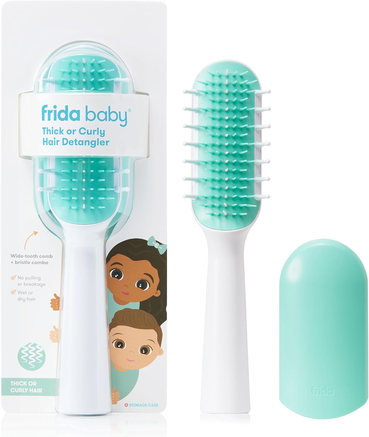 Frida Baby Toddler Hair Brush: Strong Bristle Hair Brush for Thick or Curly Hair