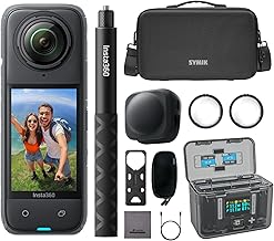 Insta360 X4 Elite Bundle - Waterproof 8K 360 Action Camera with 1/2" 48MP Sensors, 4K Wide-Angle Video, Removable Lens Guards, Bundle with Fast Charge Hub, Invisible Selfie Stick, Carry Case, Lens Cap