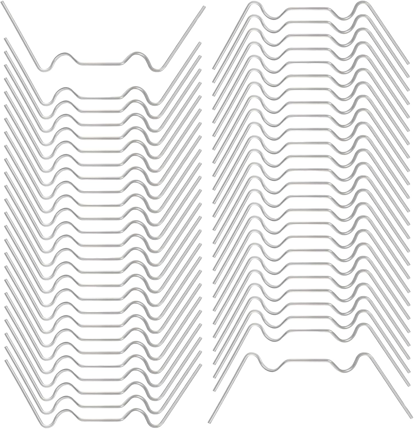 RONGZUBAT 100pcs Greenhouse Glass Clips W Clips for Greenhouse Glass Panes,Stainless Steel Greenhouse W Clips,W Spring Clips Green-House Glazing Clips Window Clips for Greenhouse