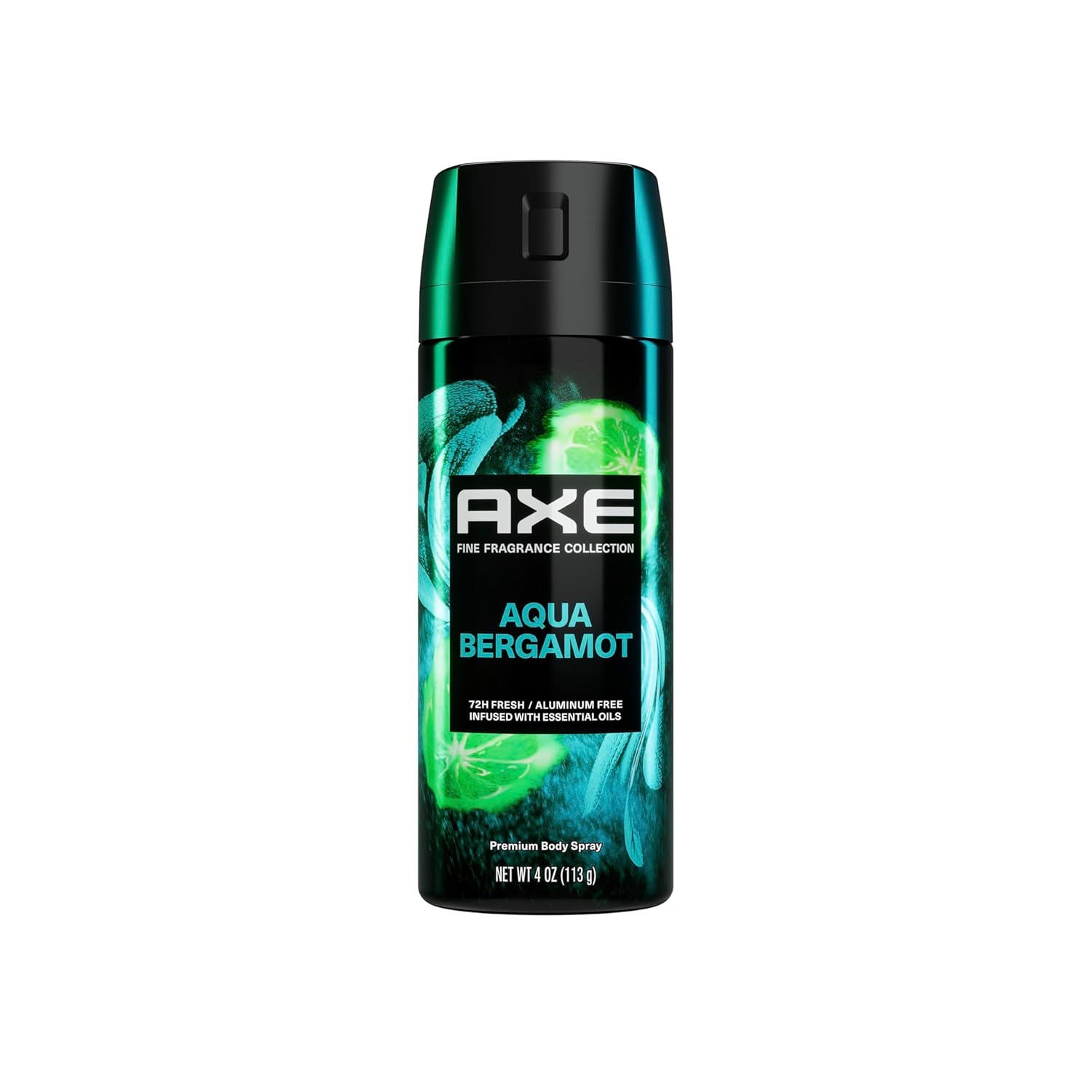 AXE Fine Fragrance Collection Premium Deodorant Body Spray for Men Aqua Bergamot with 72H Odor Protection and Freshness Infused with Aqua, Bergamot, and Sage Essential Oils 4 oz