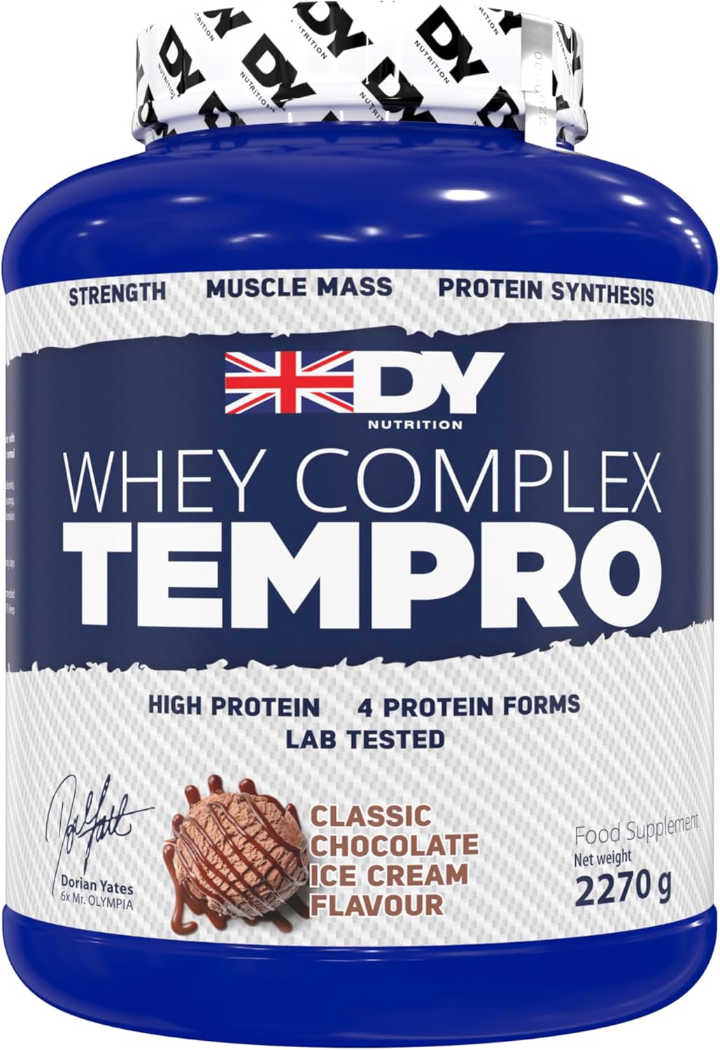 DY Nutrition Whey Complex Tempro | x4 Protein Forms | Whey, Casein, Isolate & Egg Albumin, 23g Premium Protein Powder with Digestive Enzymes for Optimal Absorption, 2.27kg | Classic Chocolate