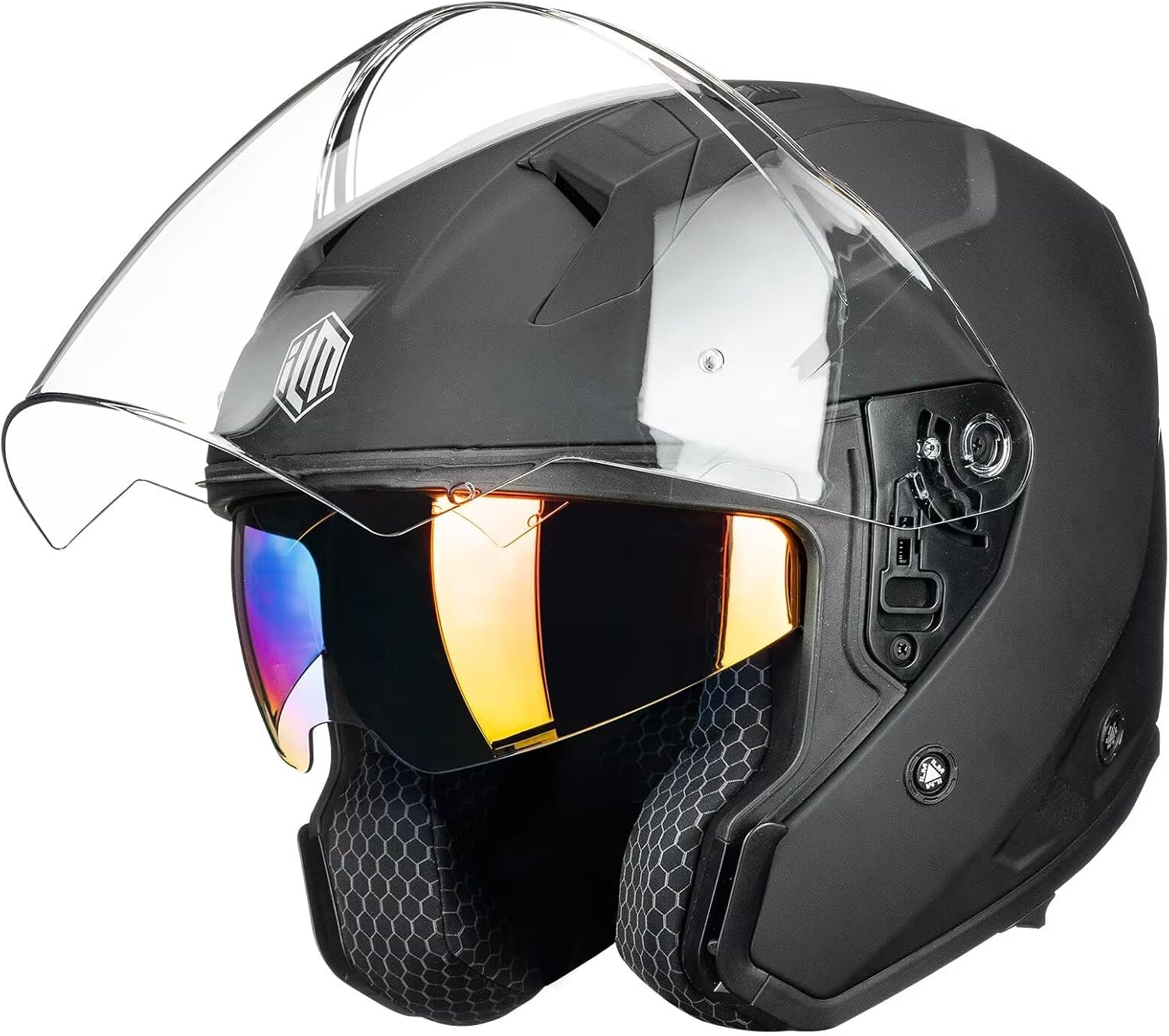 ILM Open Face Motorcycle 3/4 Helmet with Dual Visor DOT Model MO325