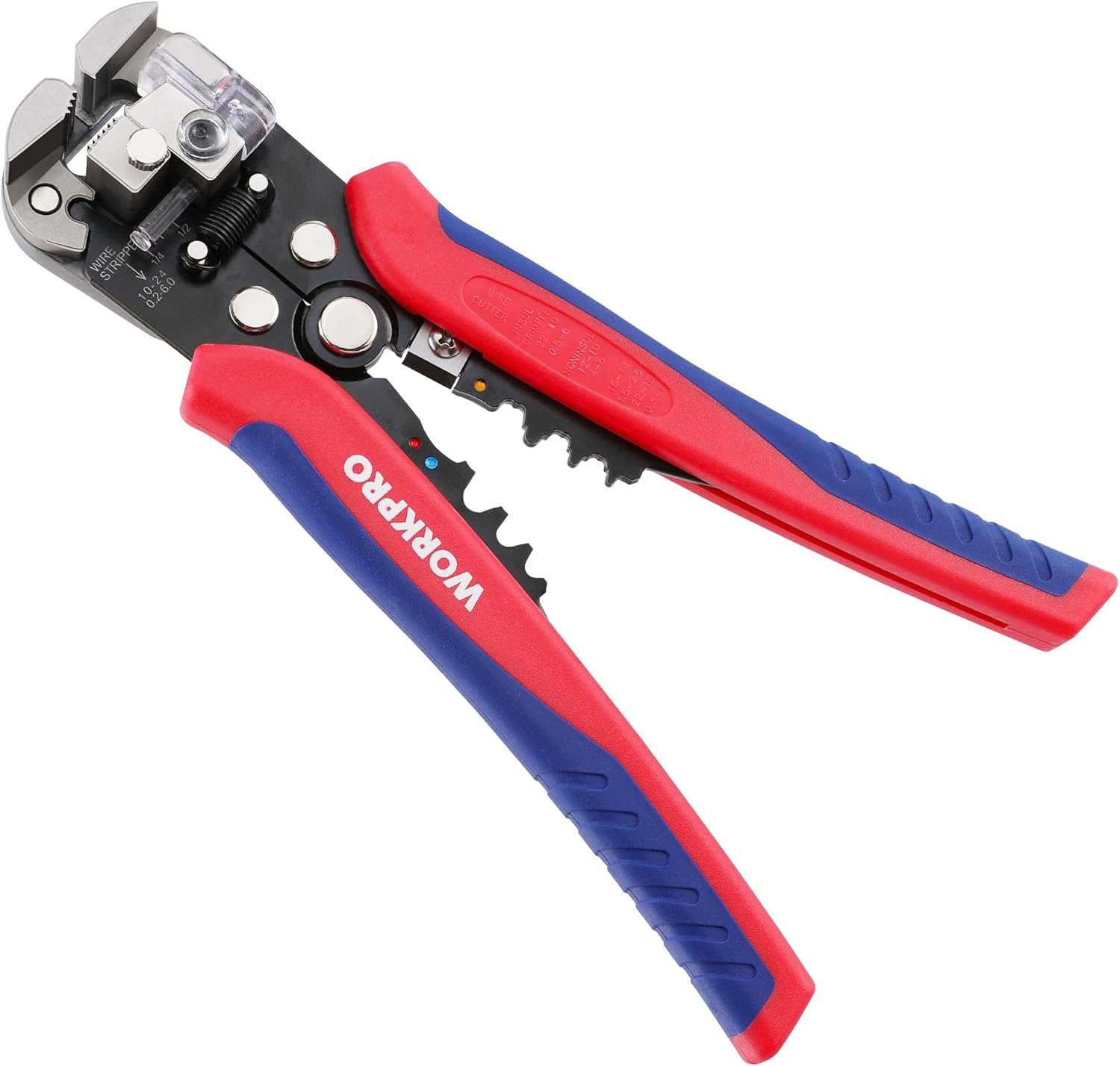 WORKPRO Automatic Wire Strippers, 3 in 1 Wire Cutters, Electrical Terminal Crimper, Automatic Stripping Pliers AWG 24-10 (0.2-6.0 mm²) for Wire Stripping, Cutting, Crimping