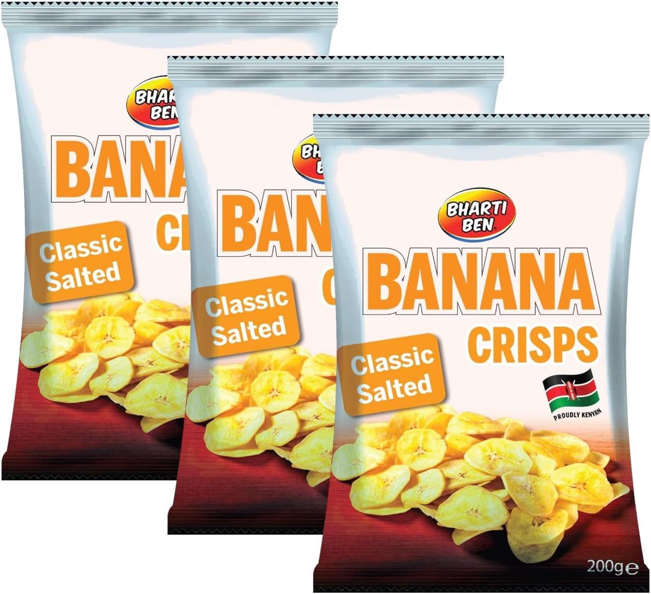 Bharti Ben Kenyan Round Classic Salted Banana (Matoke) Crisps 200g | Pack of 3