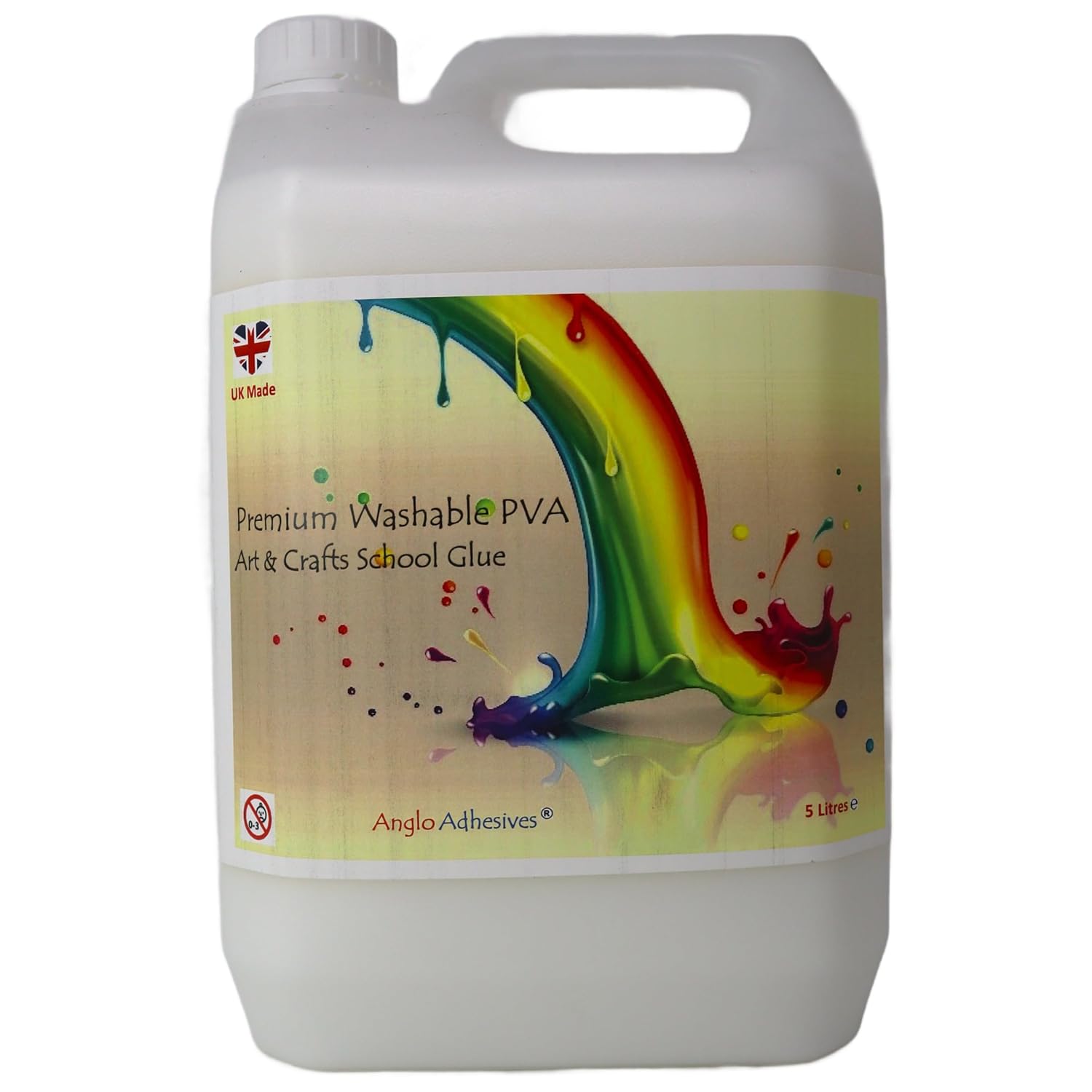 artcraft by anglo 5 Litre PVA Glue for Crafting & Art. White Eco Washable Crafters Glue for Kids Art, School Supplies, DIY Craft Projects & Sticking & Glueing Paper, Cardboard or Collage Art