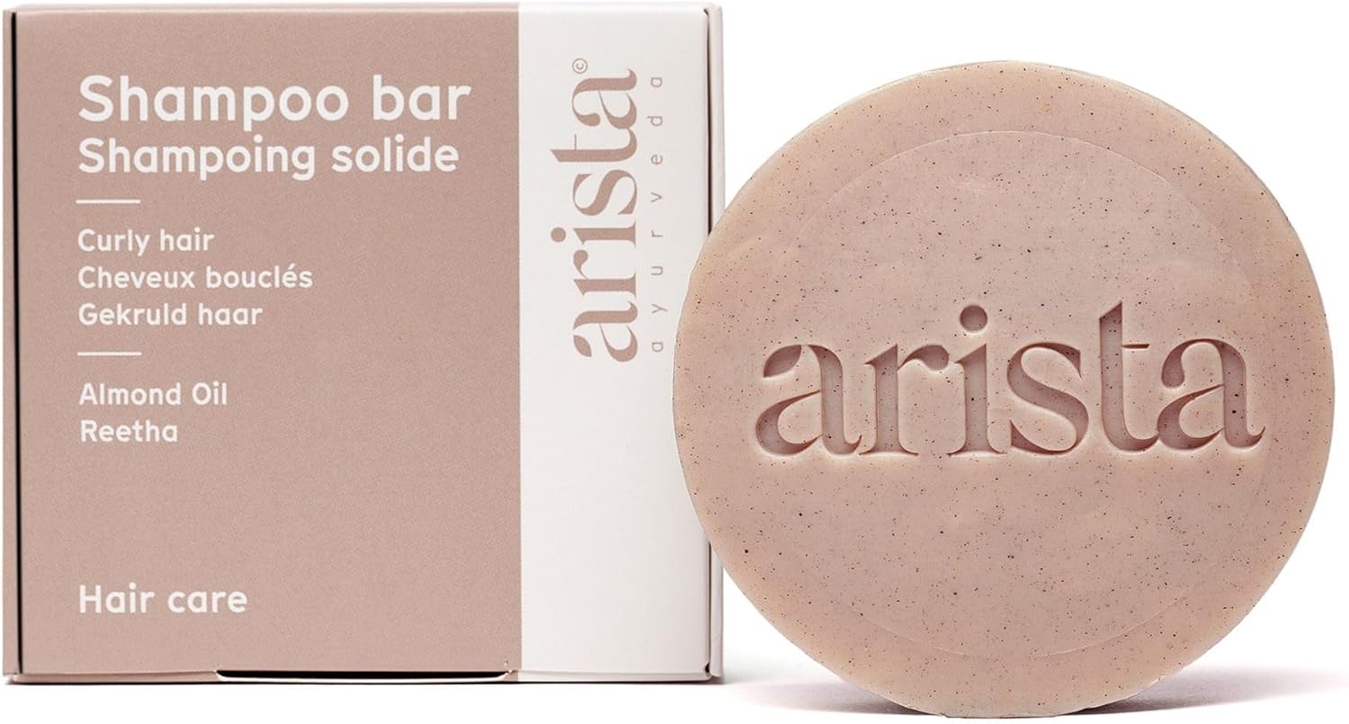 Arista Curly Hair Shampoo Bar - Sulfate Free, Moisturising & Curly Shampoo - Sweet Almond Oil, Shea Butter & Reetha Fruit Powder