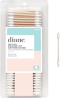 Diane Pointed Tip Cotton Swabs, 200 ct. 1-Pack - Super Soft for Sensitive Skin, Gentle on Face, Makeup and Beauty Applicator, Nail Polish Touch Up and Nail Design for Beauty, Personal Care, Crafts