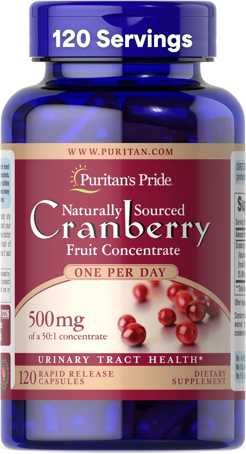 Puritan's Pride Naturally Sourced Cranberry Fruit Concentrate 500mg