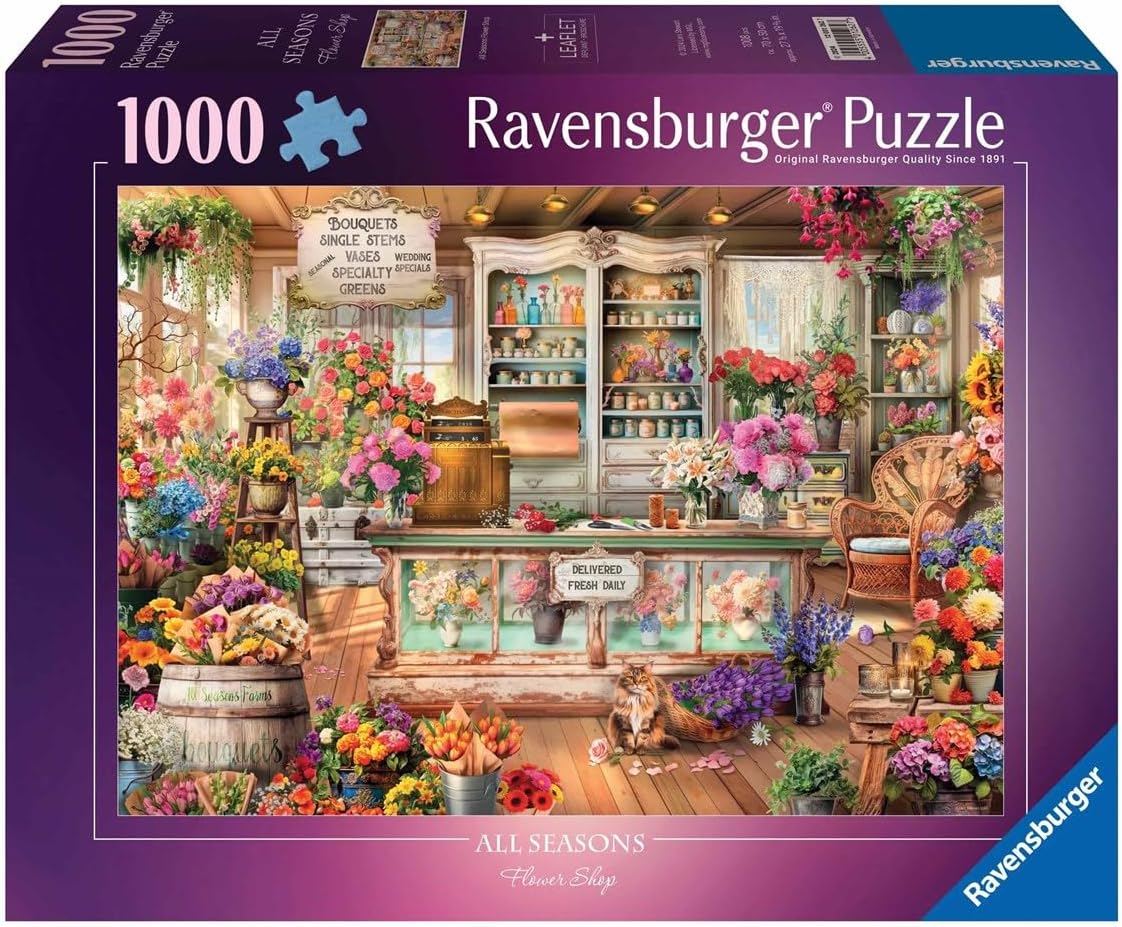 Ravensburger All Seasons Flower Shop 1000 Piece Jigsaw Puzzles for Adults and Kids Age 12 Years Up