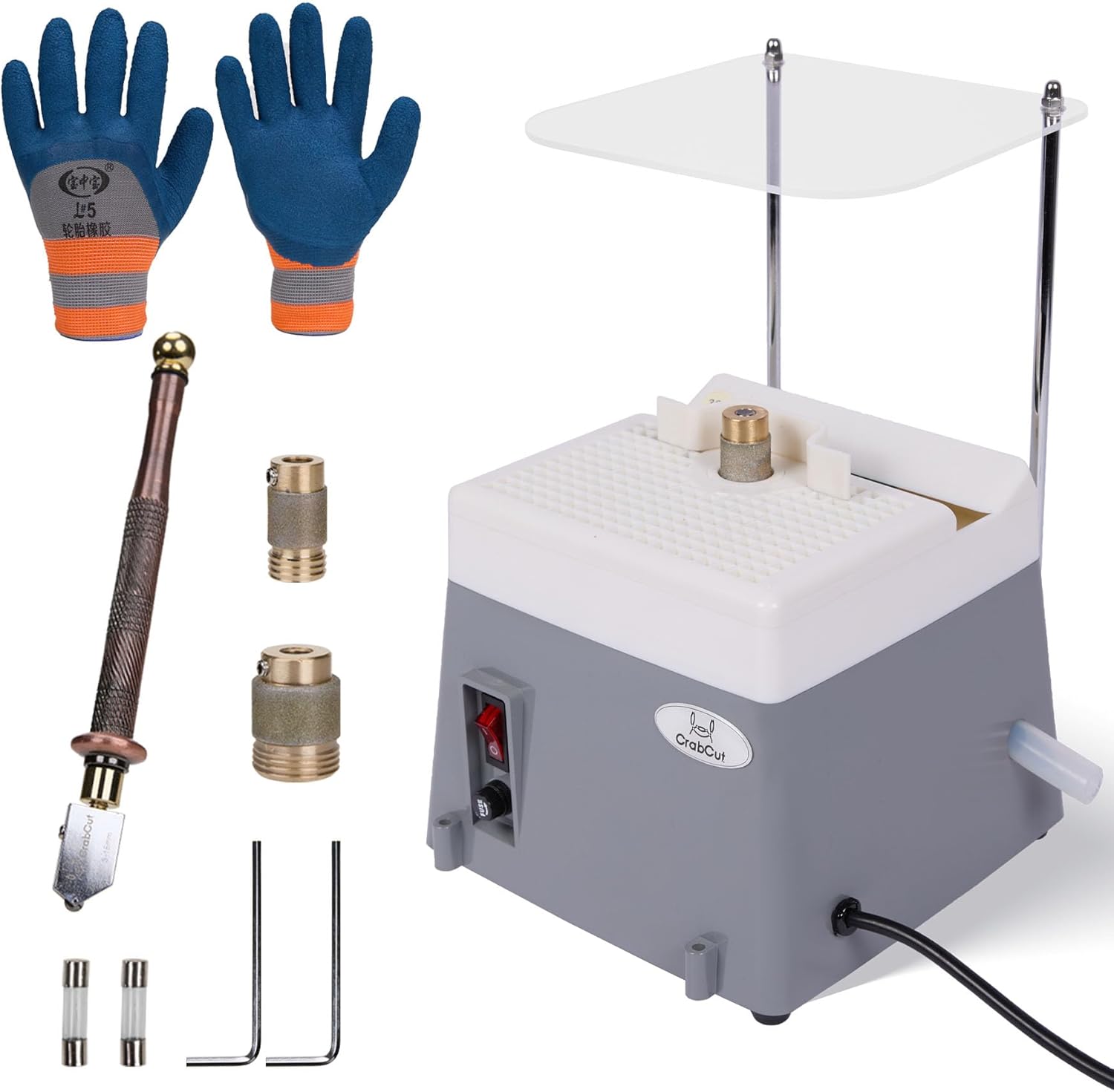 2-in-1 Stained Glass Grinder,Portable Precision Edge Angles (30°/45°/60°/90°) Shaping Drilling Grinder for Glass & Metal Arts,Tile,Marble,Ceramics,Jewelry Making,Mosaics Decoration