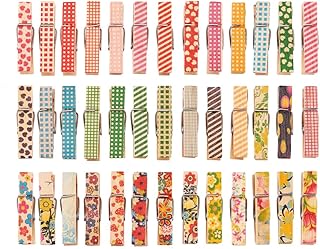 DECORA 3.5cm/1.38in Colorful Painted Wood Clothespin 100 Pieces for Photo Clips Scrap Booking Crafts Gift Wrapping