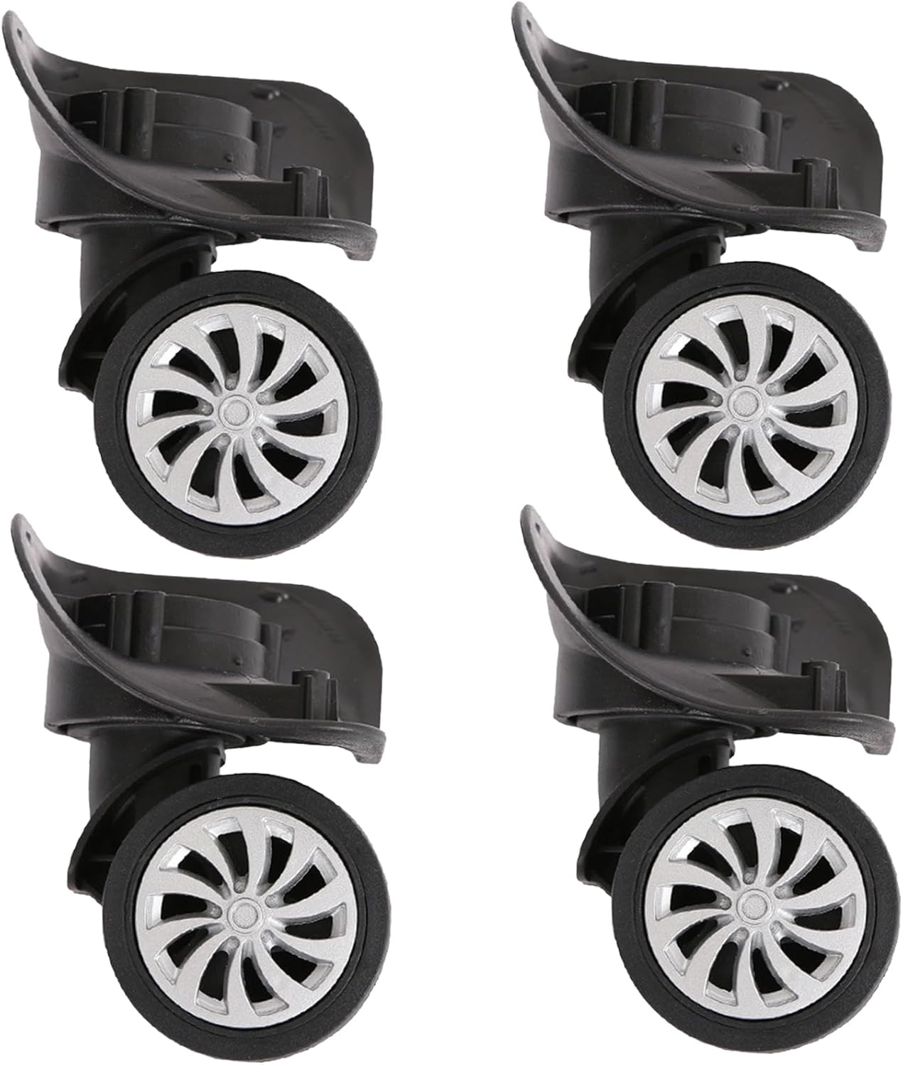 Luggage Wheels Replacement Luggage Replacement Wheels Suitcase Wheel 4Pcs Mute Suitcase Wheels Replacement, 360° Rotating Universal Dual Suitcase Spinner Wheels Kit for Luggage Suitcase Trolley