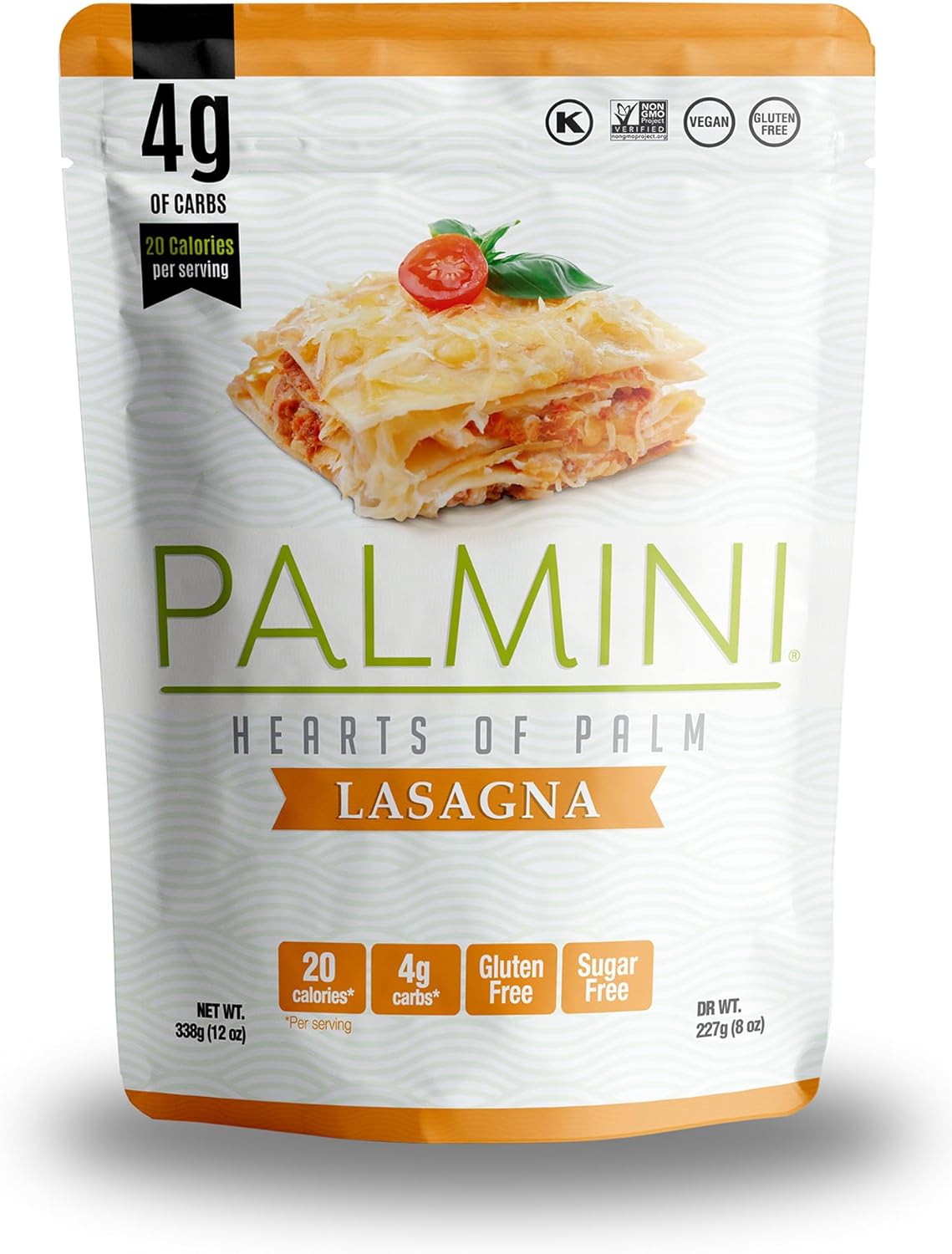 PALMINI Lasagna – Hearts of Palm – Low Calories – Low Carb – Keto Friendly – Vegan | NO GMO – Fat Free – Sugar Free – Kosher – 338g | (Pack of 1)