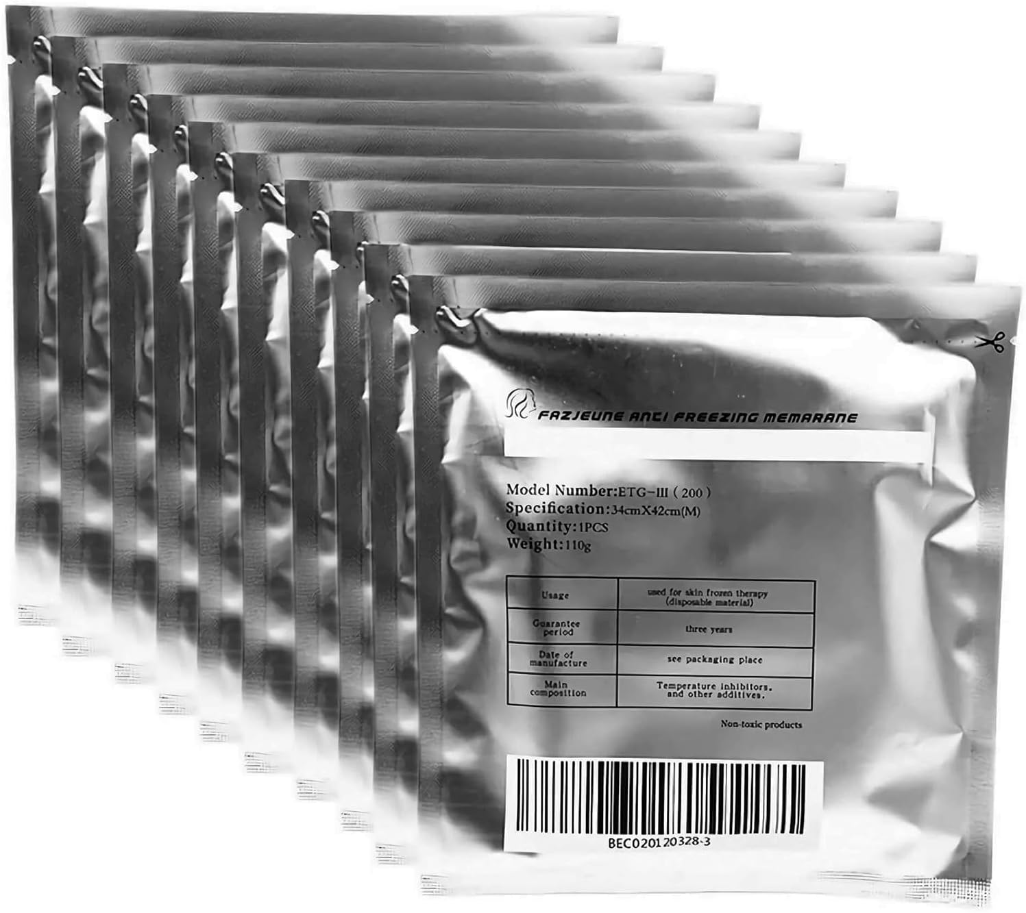 Lazzybeauty Antifreeze Membrane Medium Size, Medical-Grade Fat Freeze Cryo Pads for Cryolipolysis Devices, 27x30cm, 70g, 5-Pack