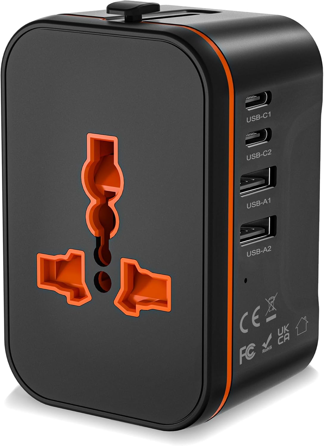 Universal Travel Adapter Worldwide with 2 USBC and 2 USB A Ports, International Travel Plug Adapter Worldwide USB Travel Adaptor All in One Universal Charger Power Adapter for European EU US UK AUS