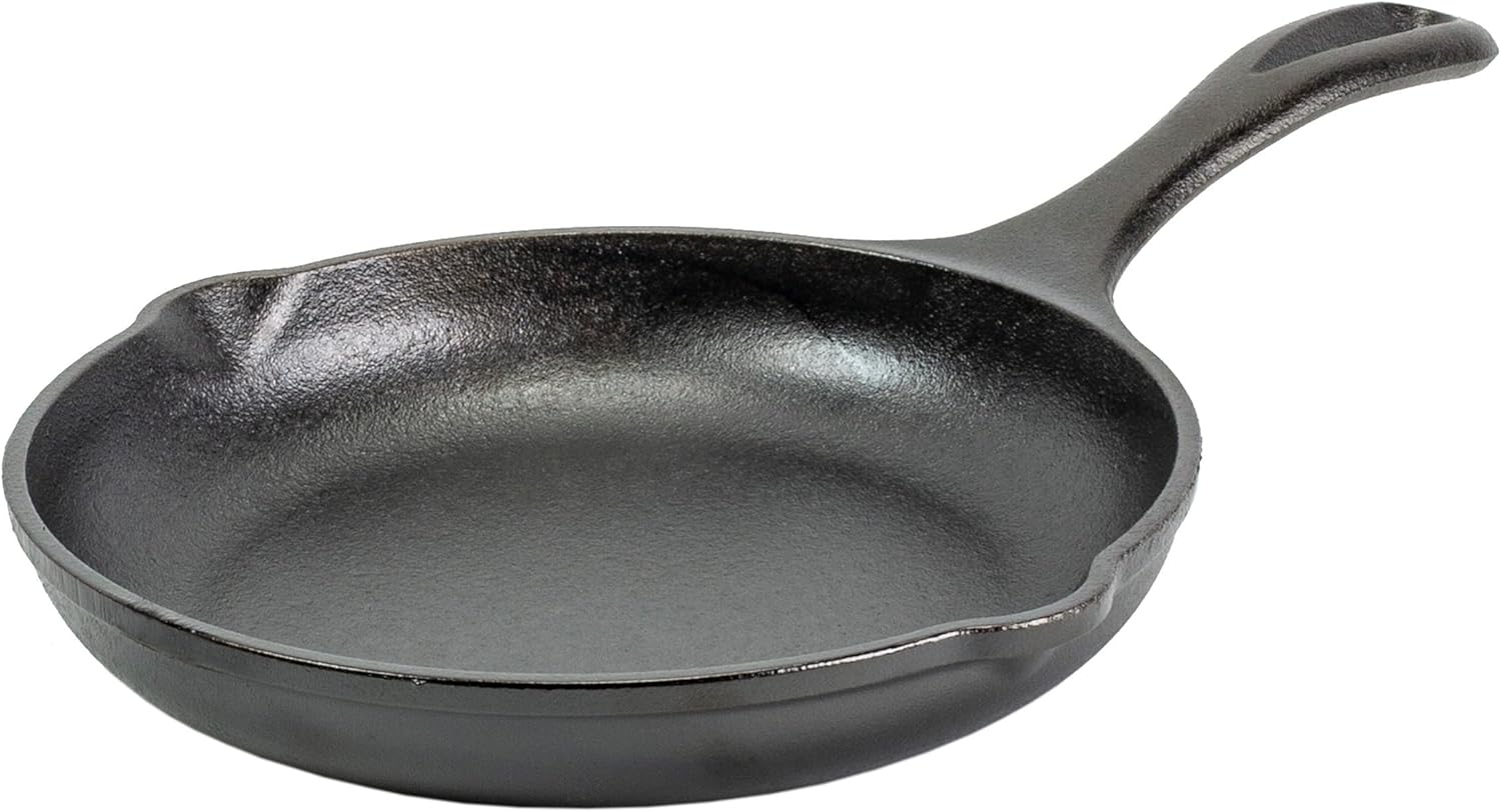 Lodge 8" Cast Iron Skillet - Chef Collection - Perfect Sear - Ergonomic Handles - Superior Heat Retention - Cast Iron Cookware & Skillet