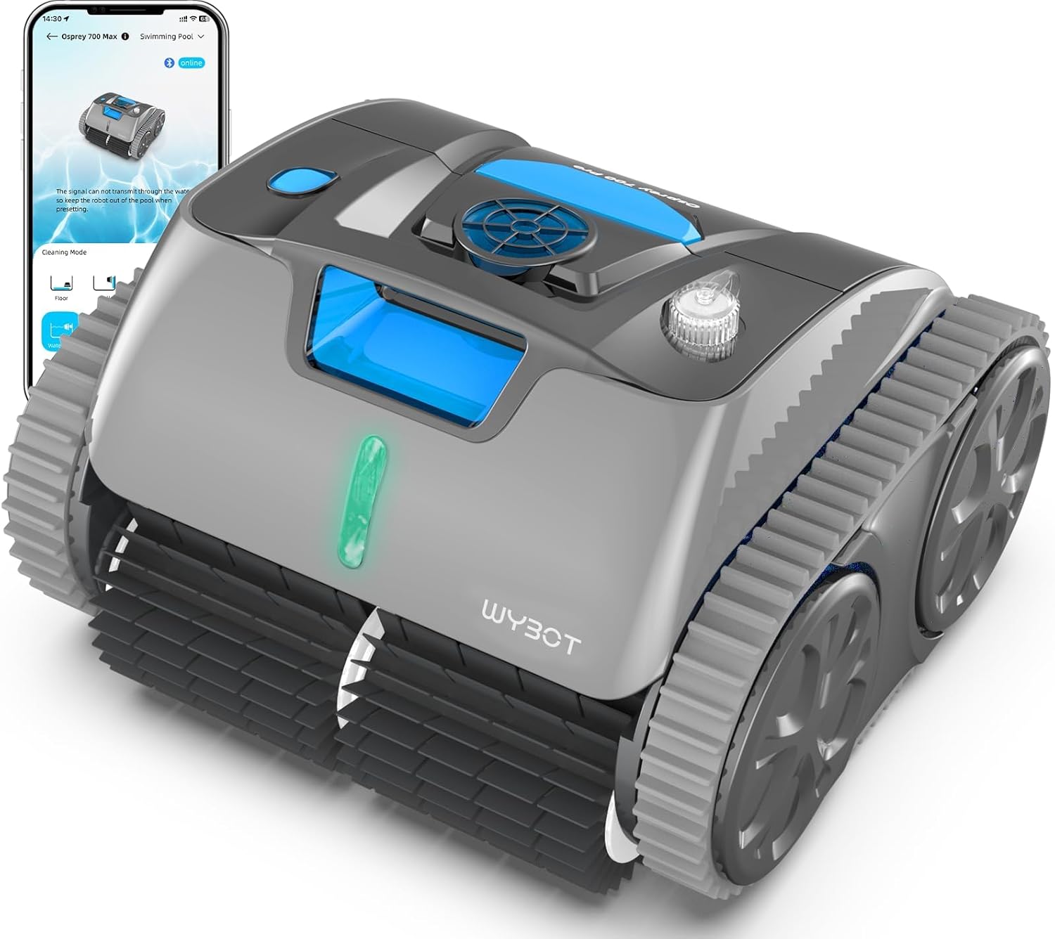 WYBOT Osprey 700 Max Cordless Robotic Pool Cleaner, 15000Mah Battery Lasts 180 Mins, Triple Motors Powerful Suction Pool Vacuum for Inground Pools, Smart Navigation Wall Climbing & Waterline Cleaning