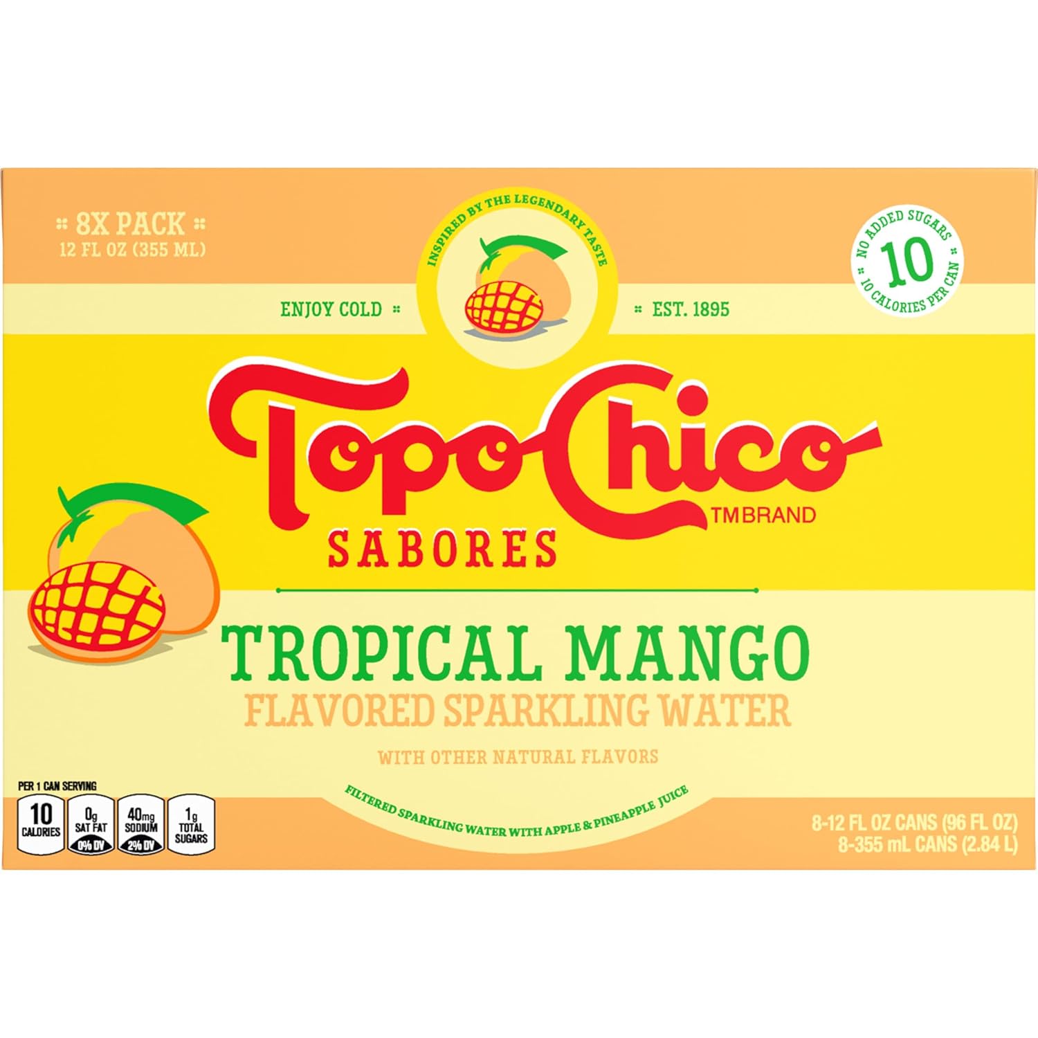 Topo Chico Sabores Tropical Mango 12oz 8pk