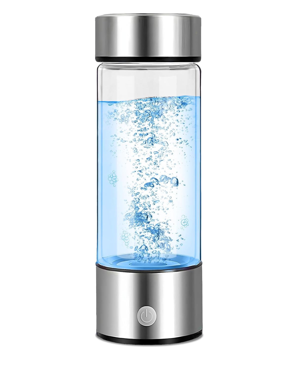 Aqua Vital Hydrogen Water Bottle 2025 Generator 16 oz/470 ml SPE-PEM Ionized H₂ Hydration Bottle USB-C Rechargeable Glass Flask with Auto Shut-Off Portable Sports & Travel Hydrogenated Water Machine