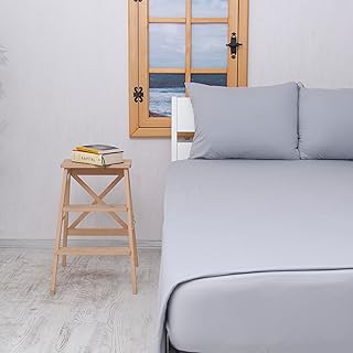 100% Cotton Bed Sheet Set with Deep Pocket - T-Shirt Fabric Jersey Knit - Extra Soft - Easy Fit - 4 Piece Set with Pillowcases - All Season - Comfy – 4 pcs (Gray, King)