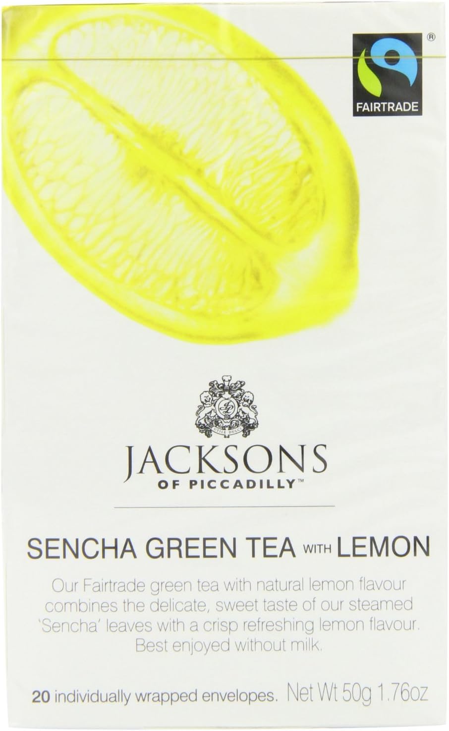 Jacksons Of Piccadilly Sencha Green Tea with Lemon 20 Satchets (Pack of 8)