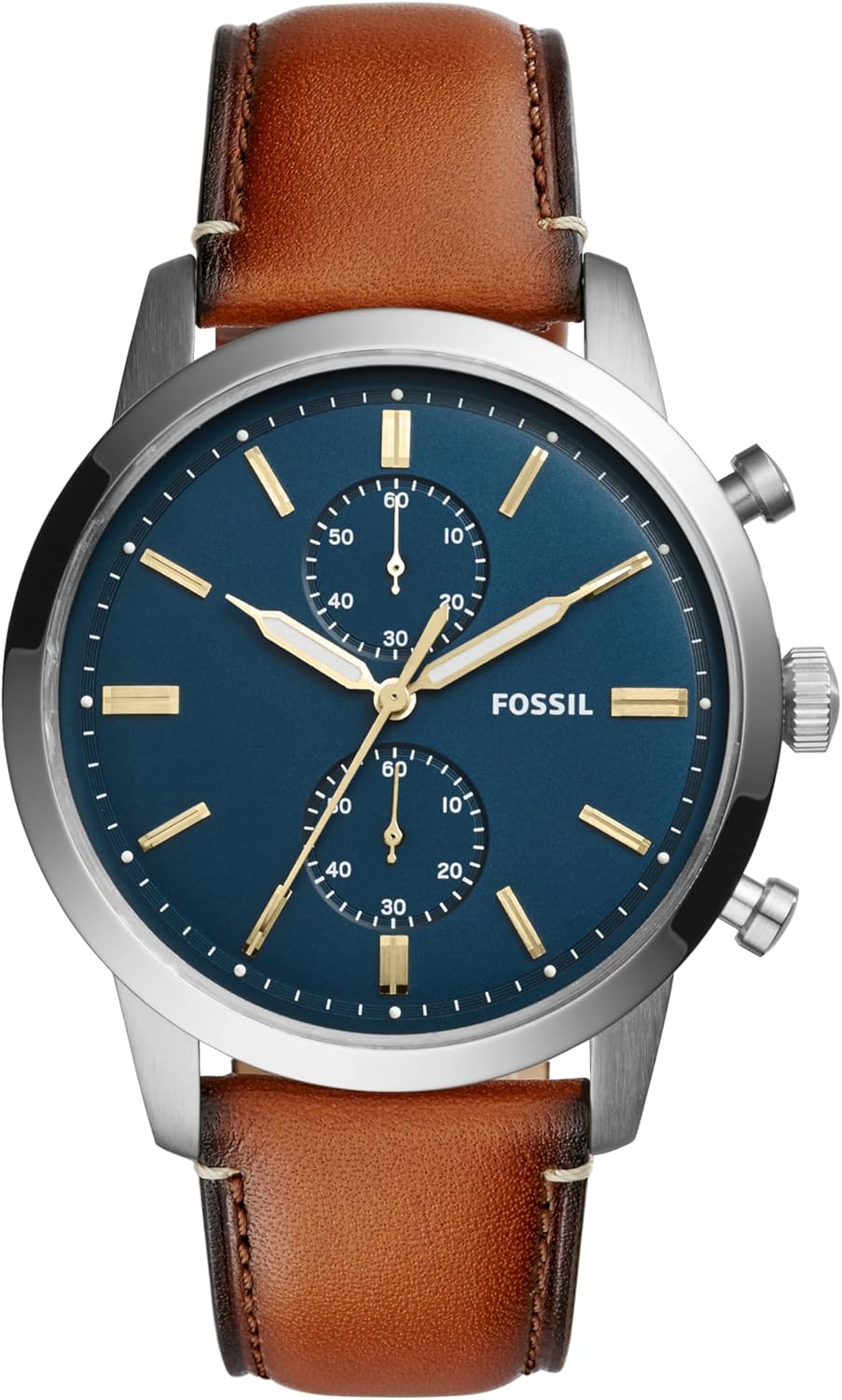 Fossil Men's Townsman Quartz Stainless Steel and Leather Chronograph Watch